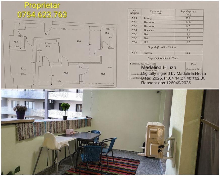 Apartament 3 camere, balcon, mobilat și utilat, 8 minute  metrou Nicolae Teclu , Pallady, Sofia Sky.