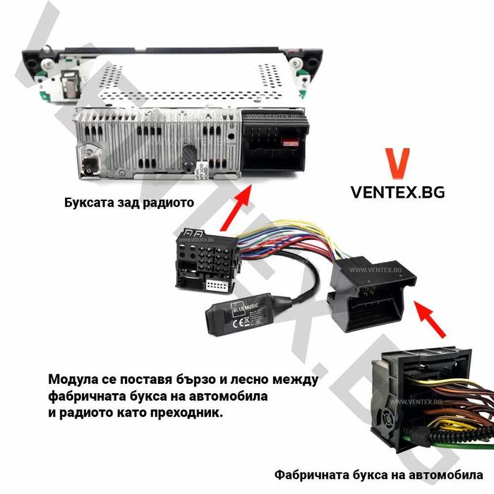 Bluetooth адаптер за BMW X3 E83 с заводско радио или навигация