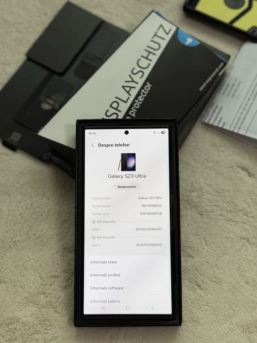 Samsung Galaxy S23 Ultra Phantom Black 256 GB full box +. Folie , factura husa !