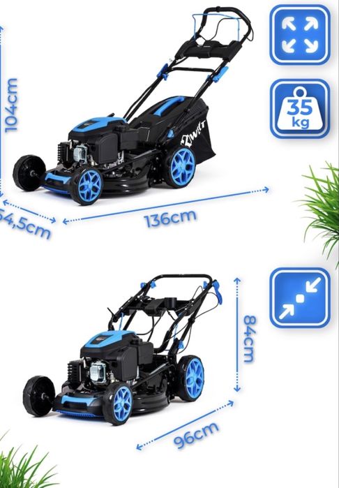 Мощна бензинова самоходна косачка Hexwelt KS-224 (10 к.с., 56 см ширина)