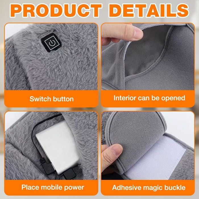 Centura electrica cu incalzire USB 3 trepte de temperatura 109x20x5cm