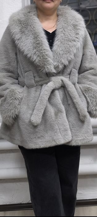 ЭКО шуба с шапкой