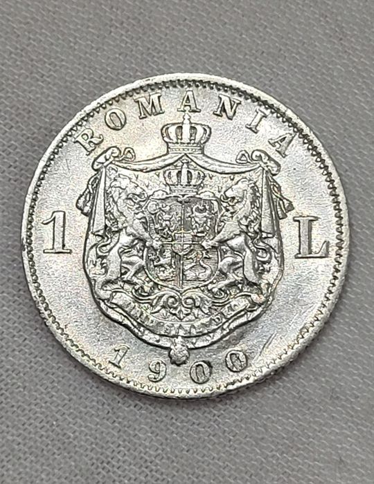 Moneda 1 leu 1900 Carol l Argint Bani vechi