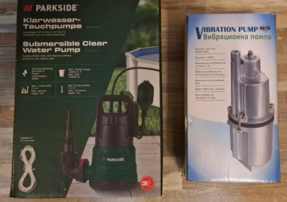 Нова потопяема помпа за чиста и леко замърсена вода Parkside