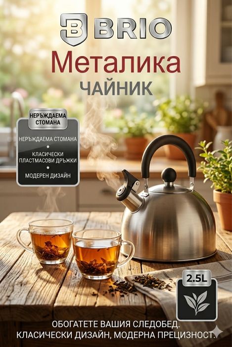 чайник BRIO METALLICA