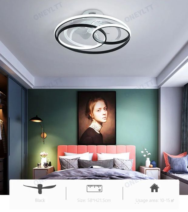 Вентилатор с LED осветление дизайнерски дистанционно