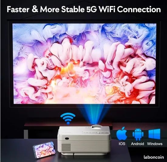 Промо Цена!5G Wi-Fi Проектор300 ANSI лумена Bluetooth