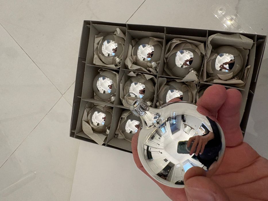 Set globuri vechi pentru brad – sticlă handmade, Germania anii 1960