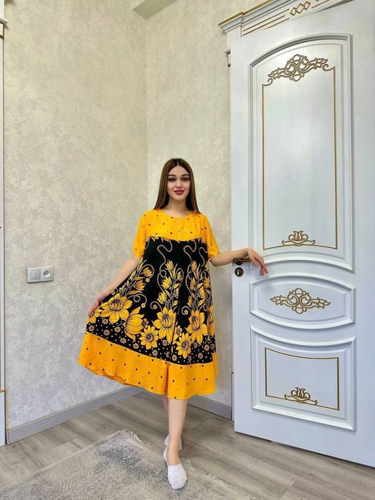 Штапельные платья Индонезии Разлетайка