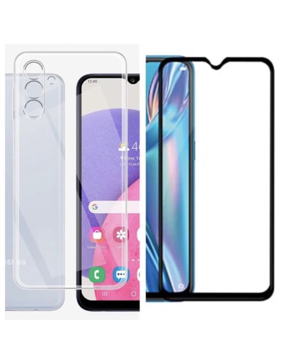 Husa Silicon Super Clear +Folie Sticla Samsung A14/A15/A34/A54/A16/A06