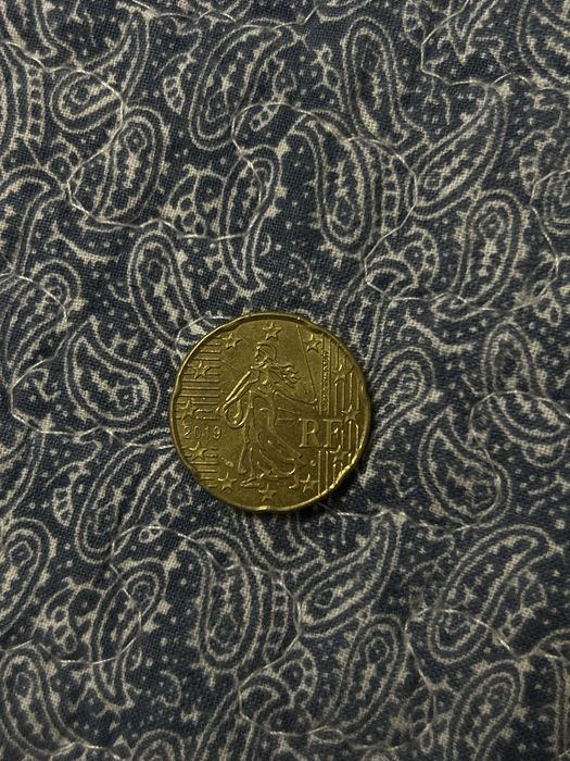 monedă de 20 de eurocenți emisă de Franța în 2019.