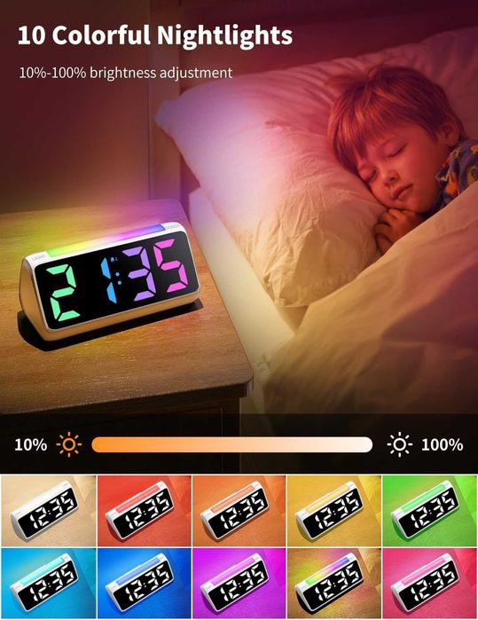 Netzu Алармени часовници за нощно шкафче, цифров часовник за спалня