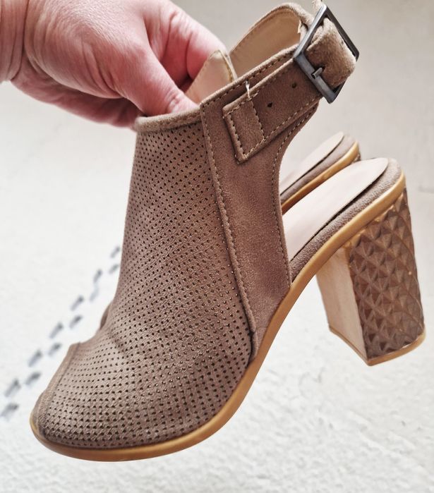 Sandale piele toc 8 cm