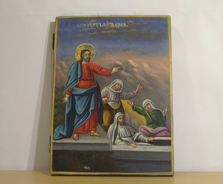 Icoana ‘Invierea lui Lazar’, pictata pe lemn in 1885 - Deosebita