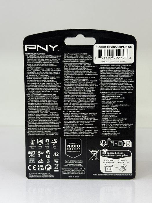Micro Sd Флешка Карта памят 1 ТБ PNY PRO ELITE PRIME A2, 4K, U3, V30