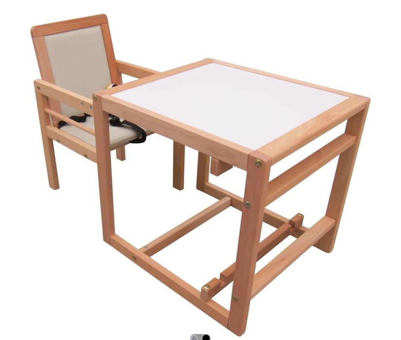 Детски стол 2в1, масивна букова дървесина