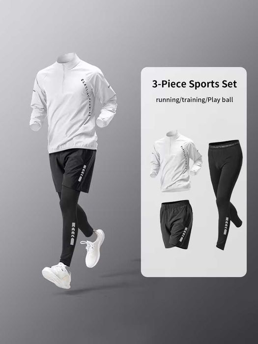 3-частен мъжки спортен комплект с бързо изсъхване