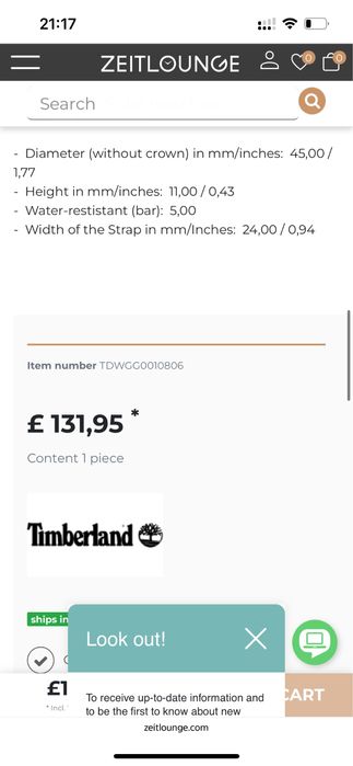 Часы timberland зеленого цвета