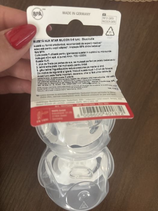 Set 2 suzete silicon 0-6 luni - NUK