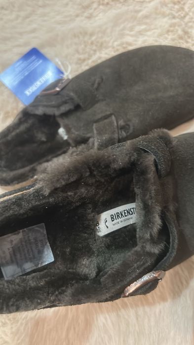Birkenstock papuci din piele intoarsa Boston 37 si 38