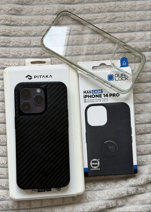 Iphone 14 PRO 1TB Deep Purple лилав с кейс Pitaka, Quadlock