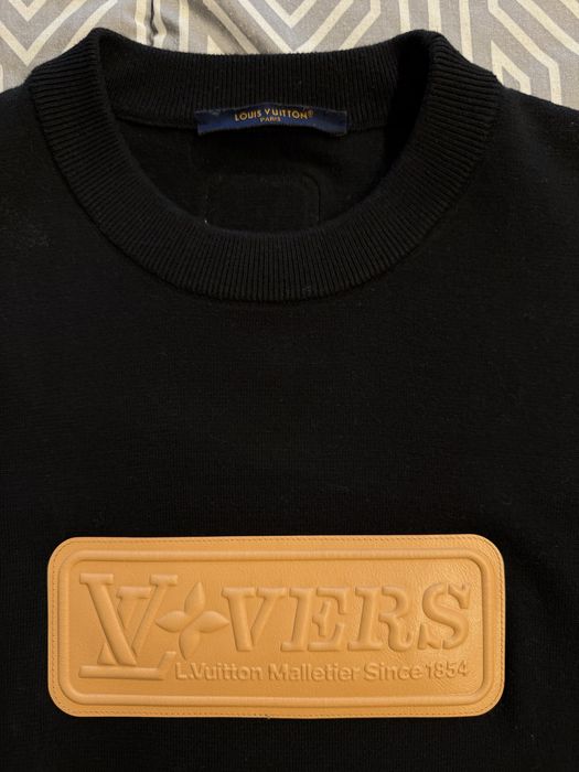 Louis Vuitton VVN Patch Short Sleeved Cotton Crewneck Black