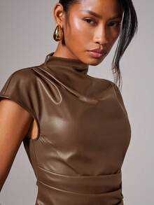 Rochie mini eleganta imitatie piele - NOU (cu eticheta)