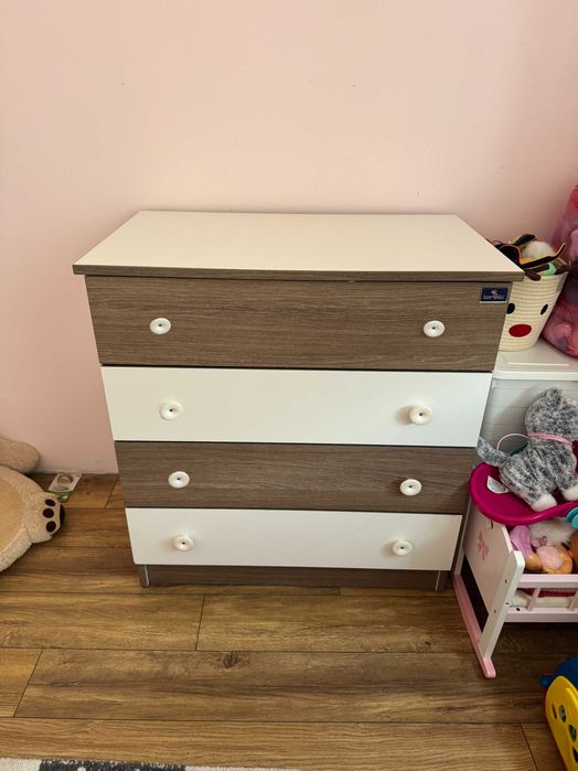 Детско легло-люлка - Lorelli - Matrix new 60x120, с матрак и Скрин Dresser New