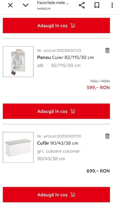 Ansamblu hol: cuier + cufar pantofi XXXLUTZ