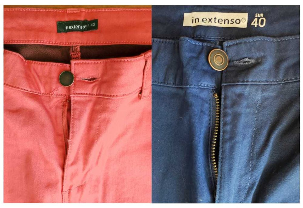 In Extenso - 2 pantaloni elastici/stretch, bumbac, marime 40/42, noi