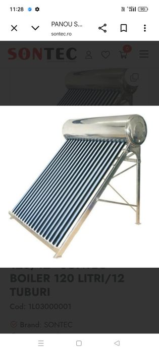 Boiler solar sontec presurizat 120l