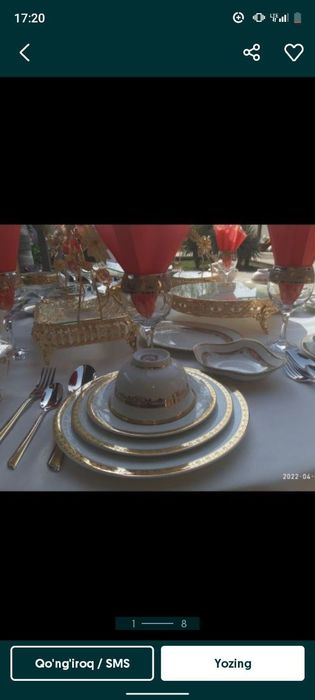 90 kishilik nabor  lentalik idishlar sotiladi