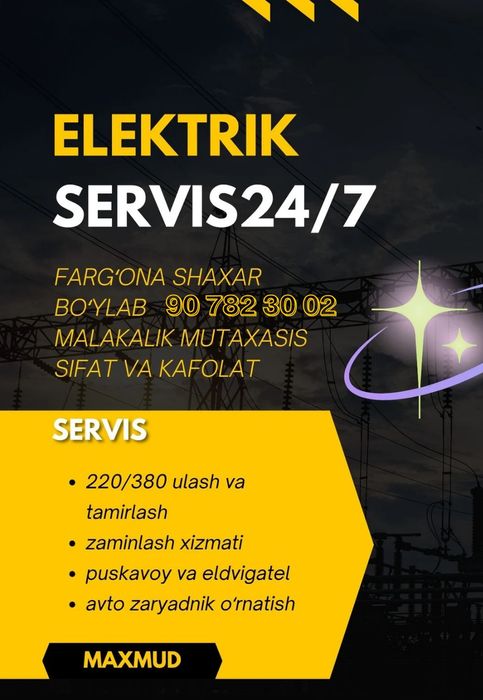 Avto zaryadnik oʻrnatish.Fargona.