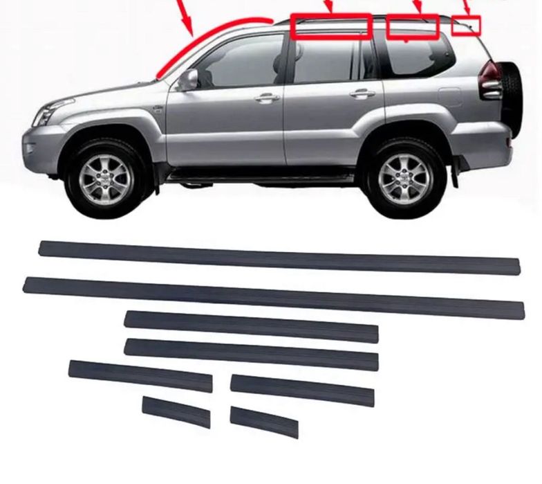 Молдинки Прадо 120 уплотнительная резинка накладка двери хром