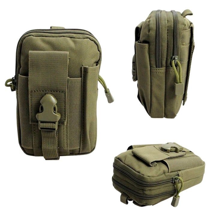 Geanta tactica militara, poliester, capacitate 1 l, 18 cm, verde