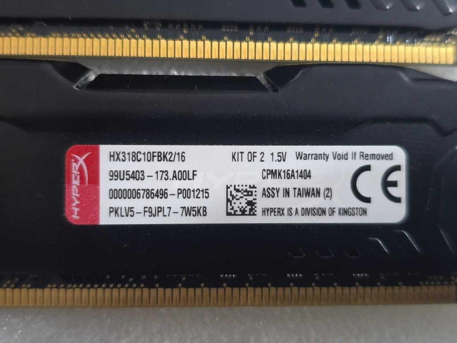 Kit Memorii RAM Kingston HyperX Fury Black 16GB (2x8GB) DDR3 1866MHz CL10 DIMM HX318C10FBK2/16