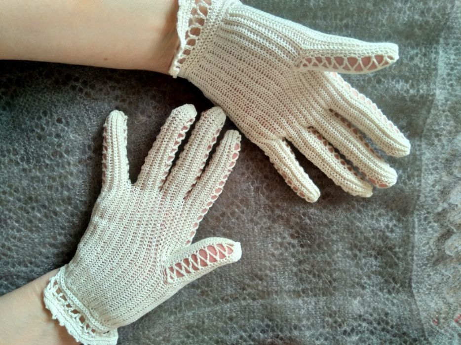 Фини плетени ръкавици на една кука от макраме 3 модела
