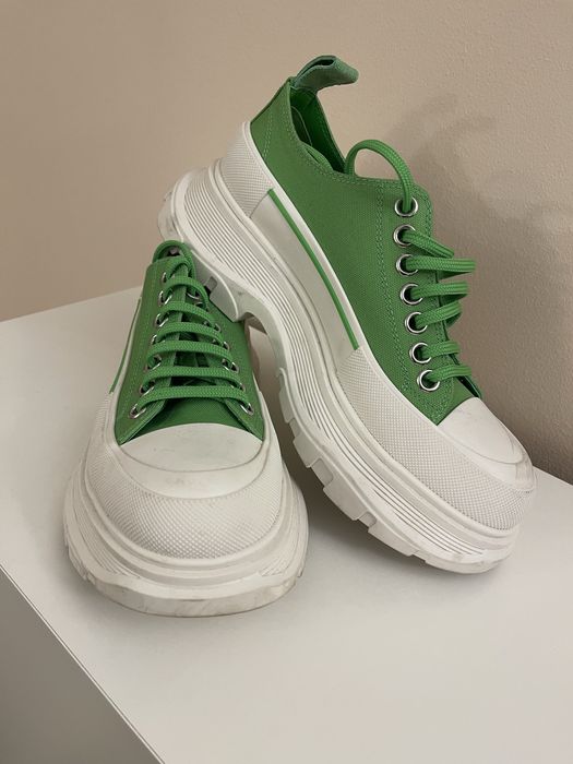 Кецове Tread Slick - Alexander McQueen - Зелени/Бели - Кожени