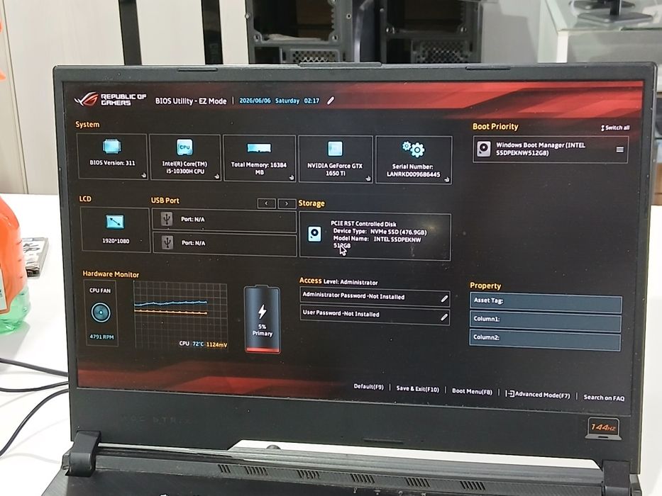 Asus ROG STRIX G15 G512LI. Б/у.
