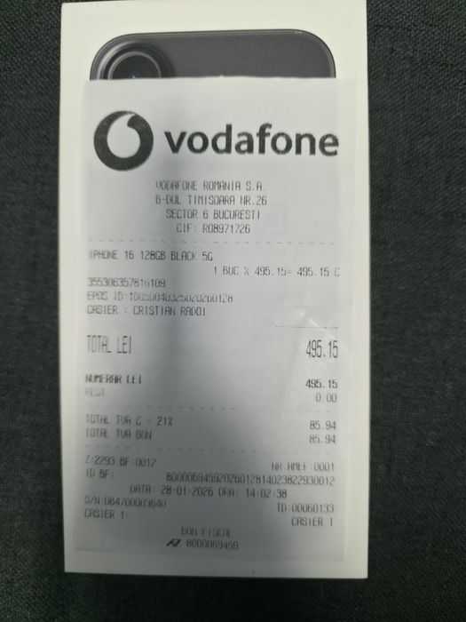 Iphone 16 sigilat 128 gb