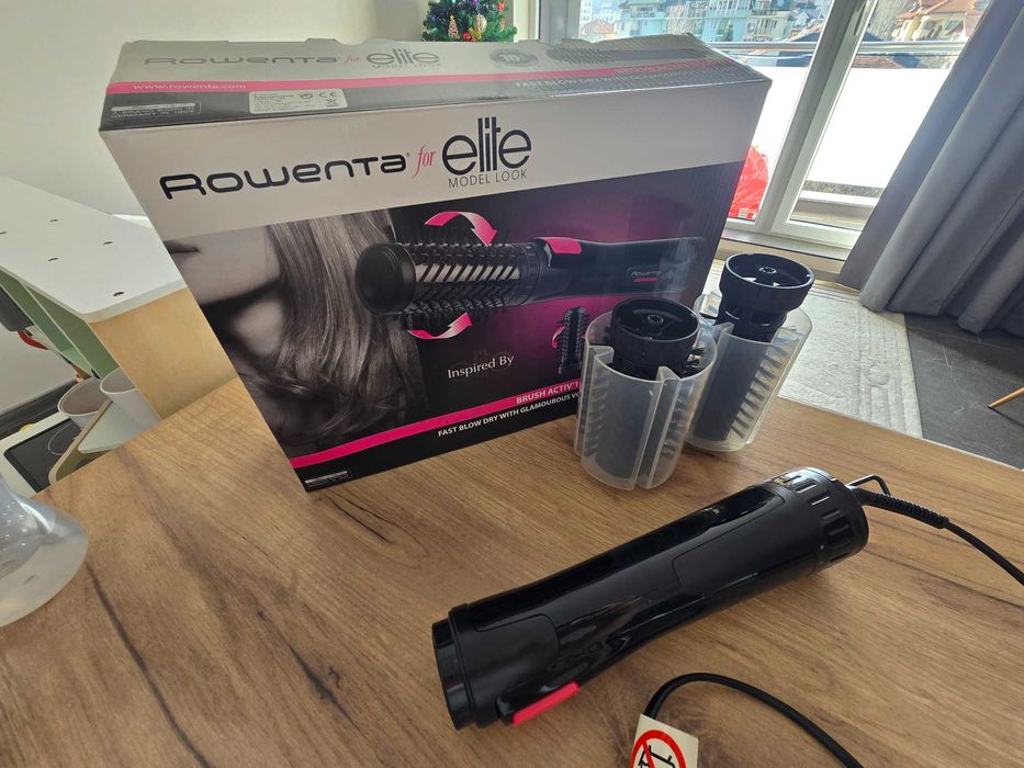 Кръгла четка за коса Rowenta Brush Activ Keratin&Shine CF9522, 1000W