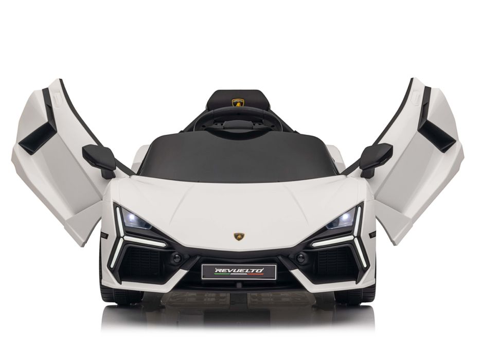 Lamborghini revuelto 12v - детска акумулаторна кола, бяла, eva гуми
