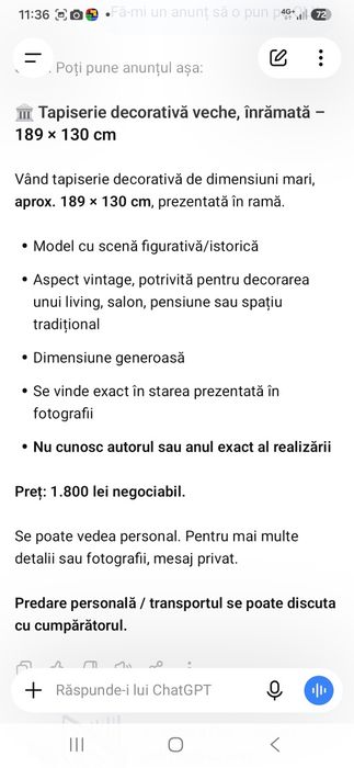 De vinzare tapiterie rapirea din serai