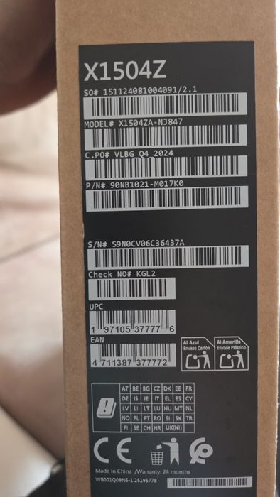 Asus X1504ZA / Асус