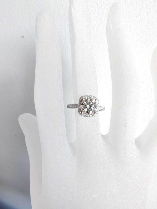 Inel 14k A. Jaffe cu diamnte naturale si  1.70ct lab grown
