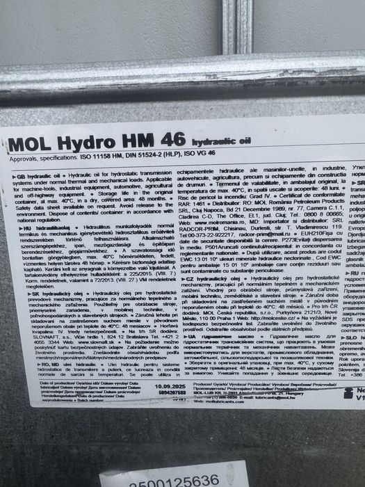 Ulei Hidraulic 7 lei litru Ofer Transport Gratuit în Bihor