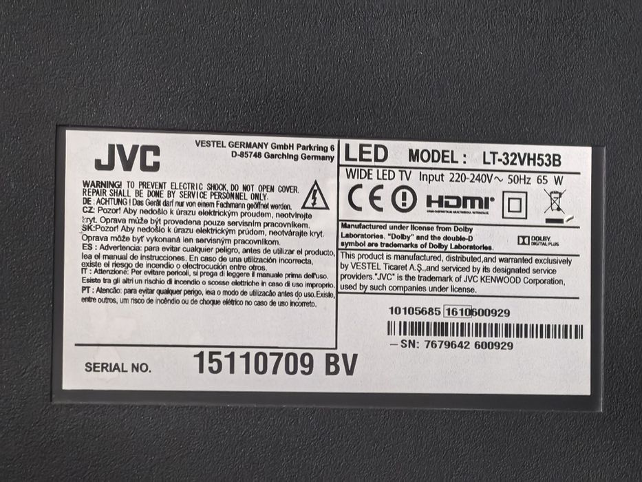 Телевизор JVC модел LT-32VH53B за части
