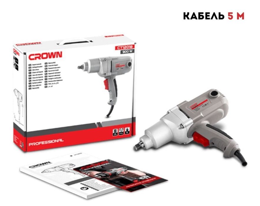 Гайковерт сетевой кабельный Crown
