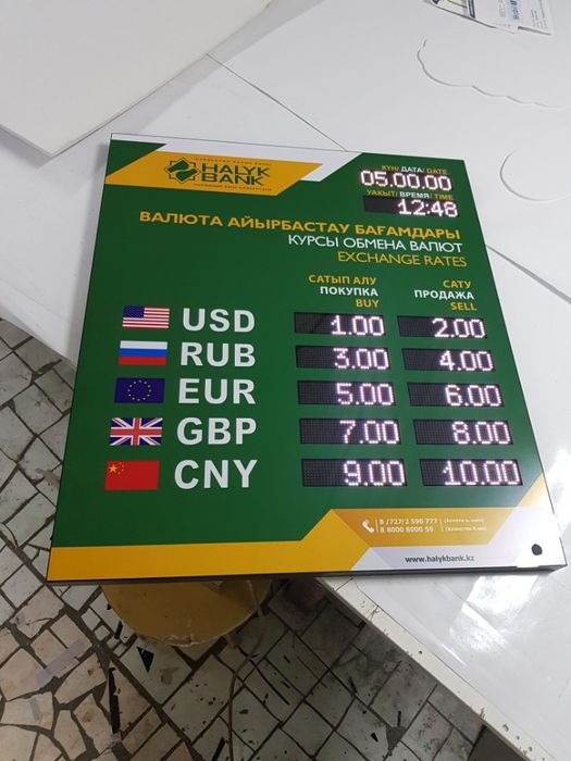 Табло обмена валют, спортивное табло