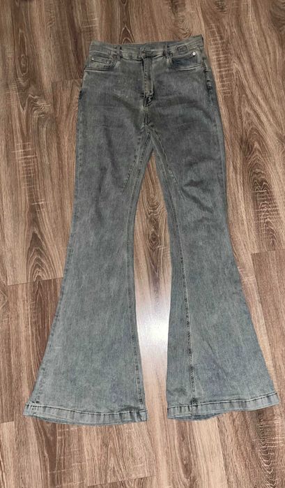Rick Owens Gray Flared Jeans